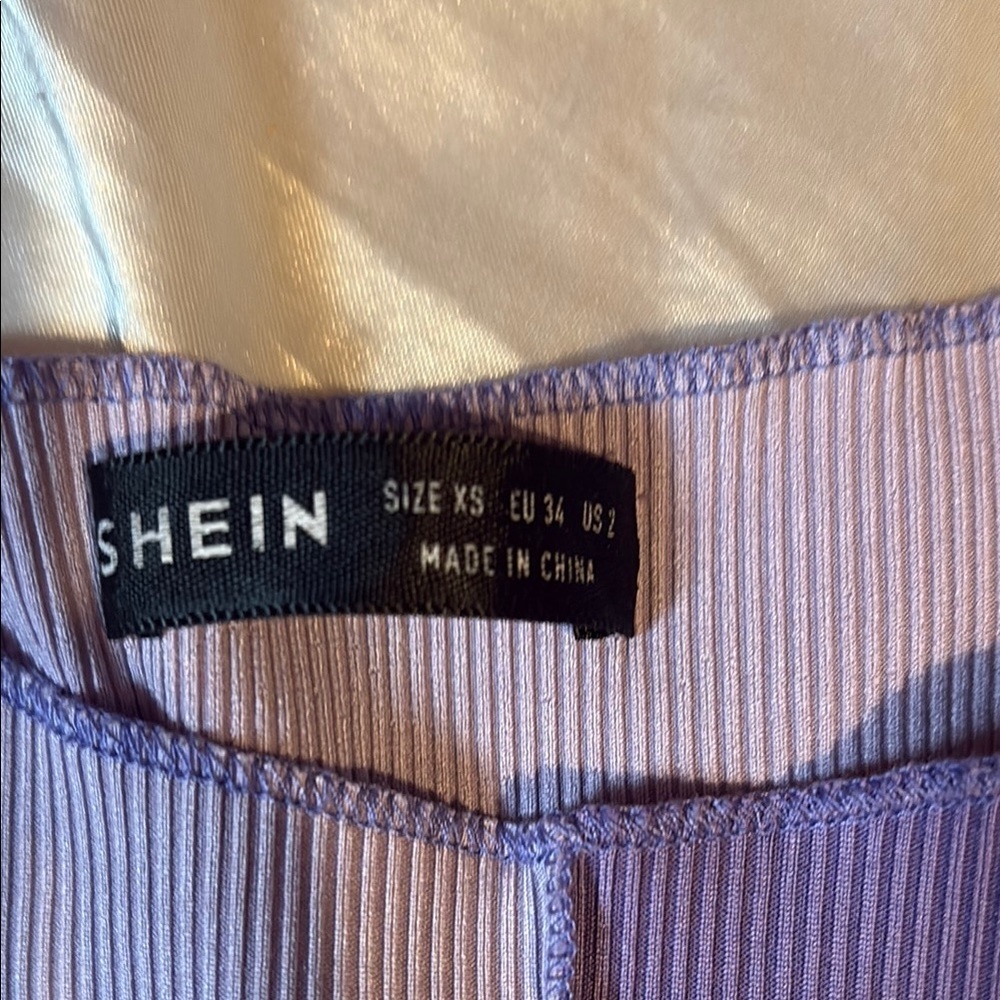 Patchwork Long Sleeve Top in Purple - Picture 3 of 3